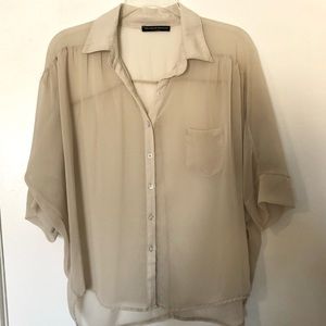 Brandy Melville cream, sheer blouse